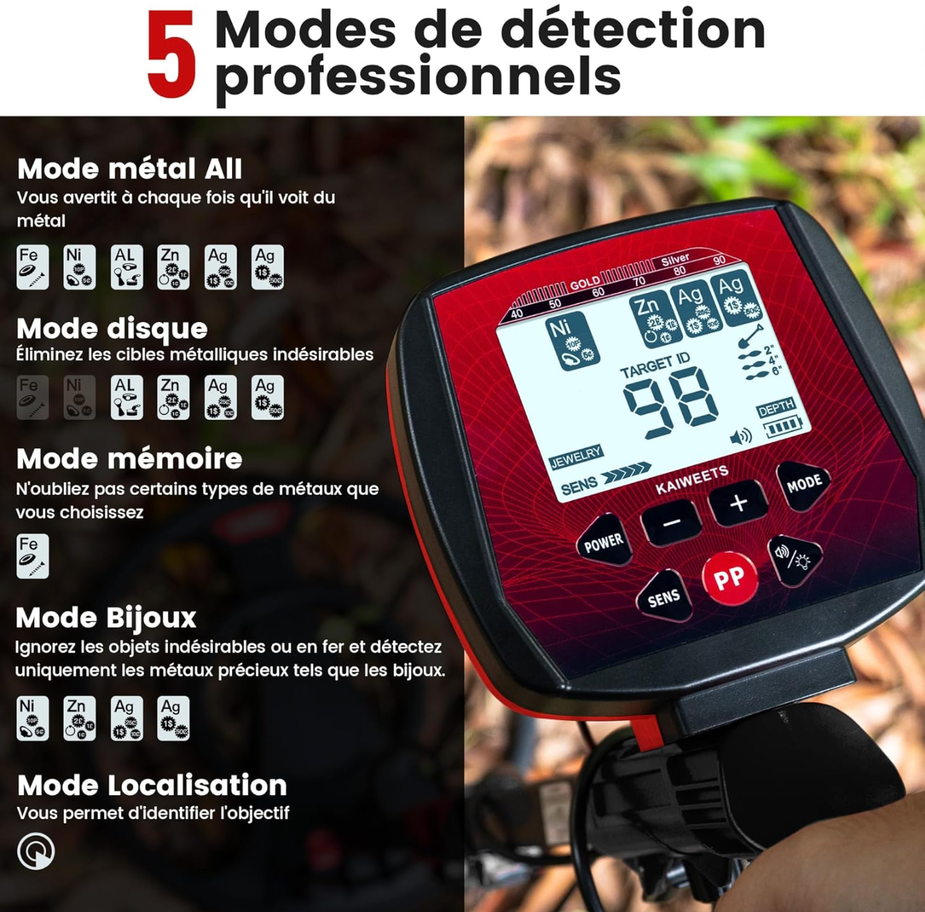 Détecteur de Métaux EliteScan 290