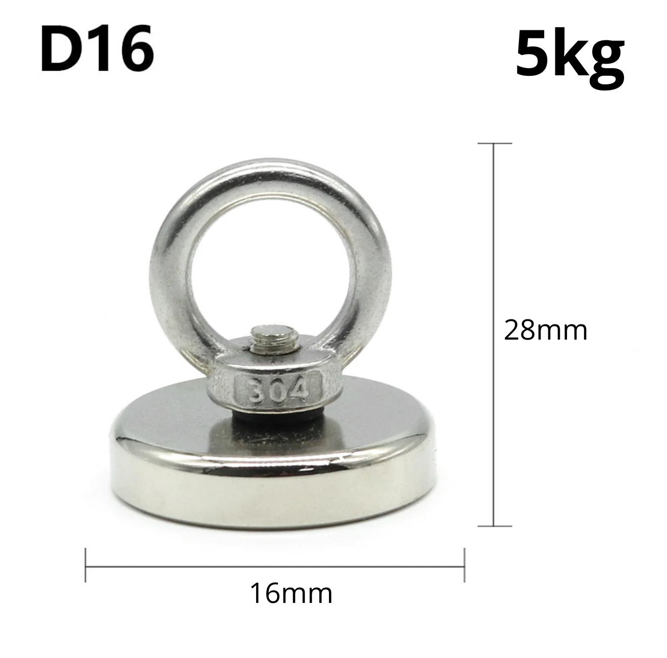 Aimant de Pêche MagneQuest D16 5KG
