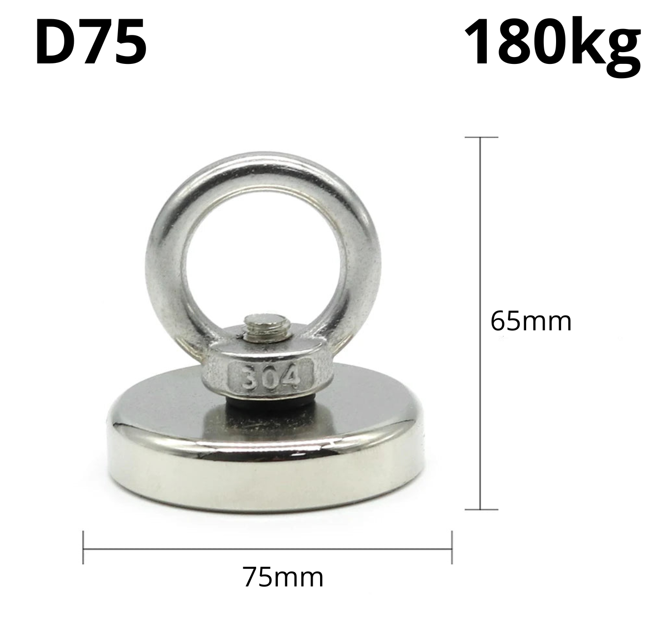 Aimant de Pêche PowerLift D75 180KG